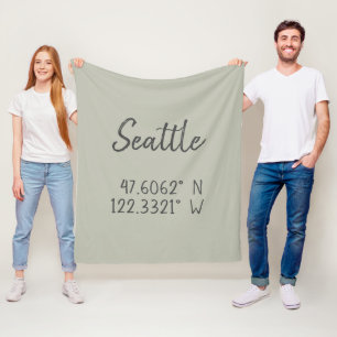 Seattle GPS samordnar longitud Latitude Fleecefilt