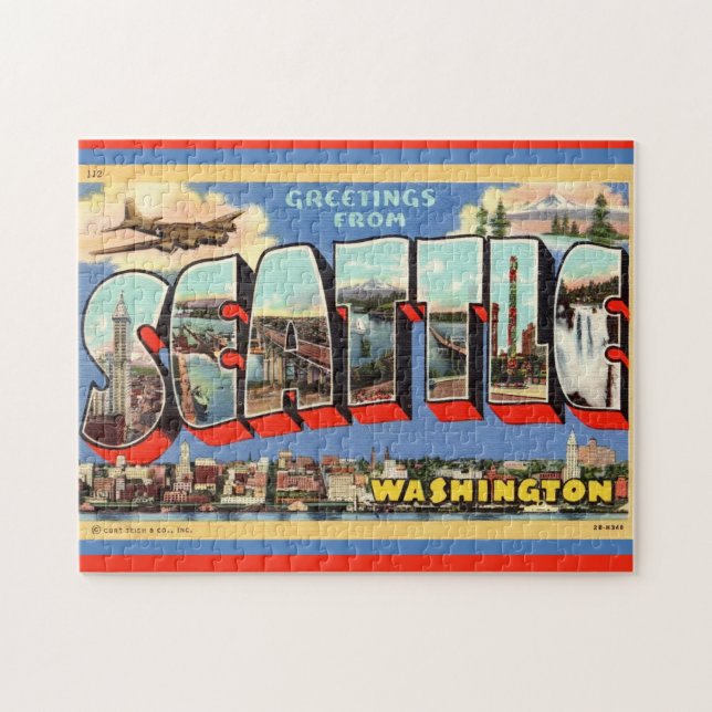 Seattle Greeting 11x14 Pussel (Horisontell)