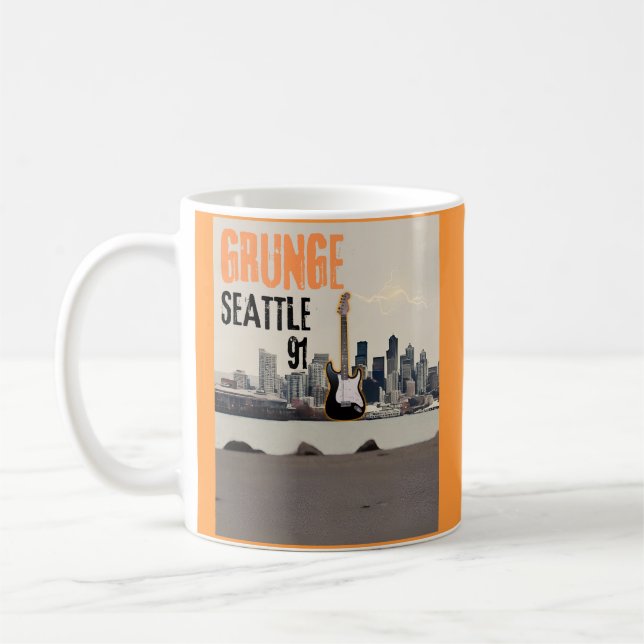 Seattle Grunge 1991 Music Vibe Kaffemugg (Vänster)