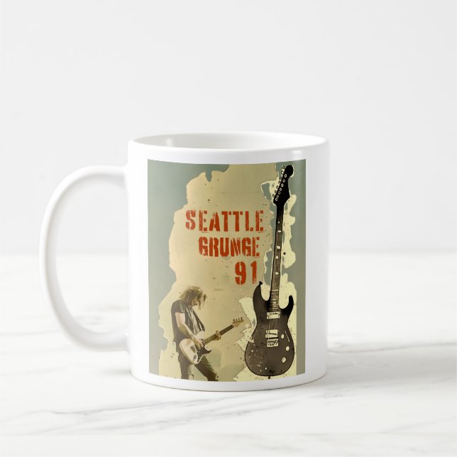 Seattle Grunge Music 1991 Kaffemugg (Vänster)