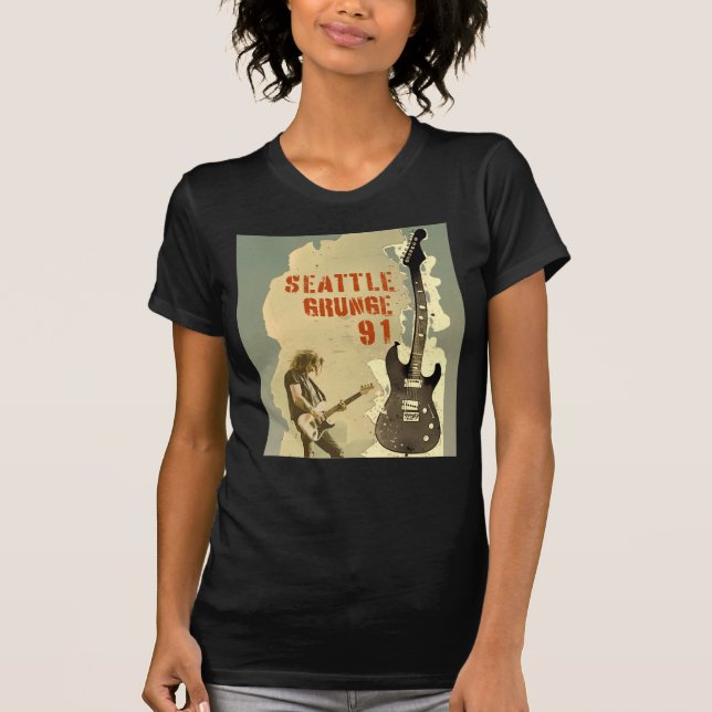 Seattle Grunge Music 1991 T Shirt (Framsida)
