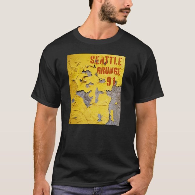 Seattle Grunge Music 1991 T Shirt (Framsida)
