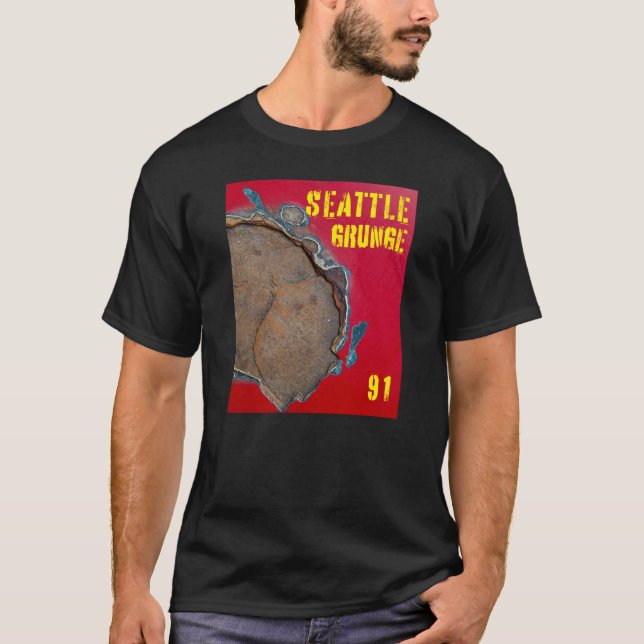 Seattle Grunge Music 1991 T Shirt (Framsida)