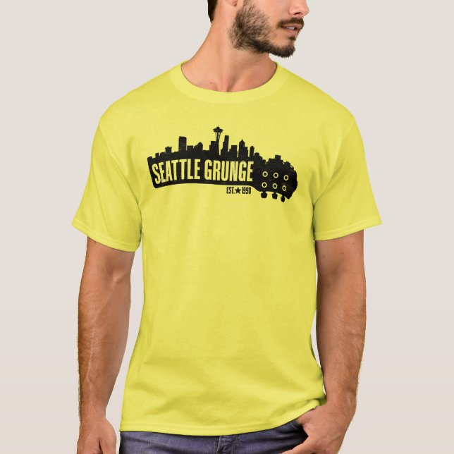 Seattle Grunge Music T Shirt (Framsida)