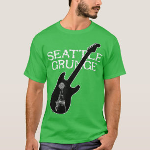 Seattle Grunge Retro Sten Guitar Space Nål T Shirt