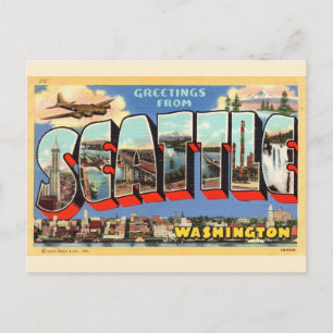 Seattle Hälsning Vykort
