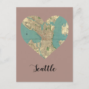 Seattle Heart Karta Vykort