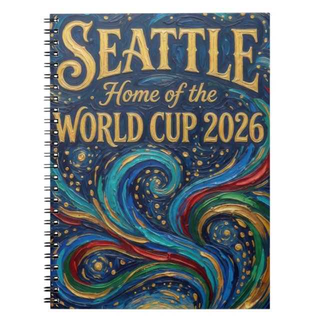 Seattle Hem för VM 2026 Fotboll Moody Anteckningsbok (Framsidan)