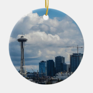 Seattle horisont julgransprydnad keramik