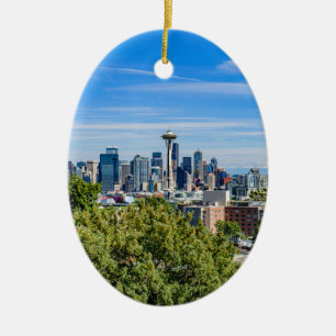 Seattle horisont julgransprydnad keramik