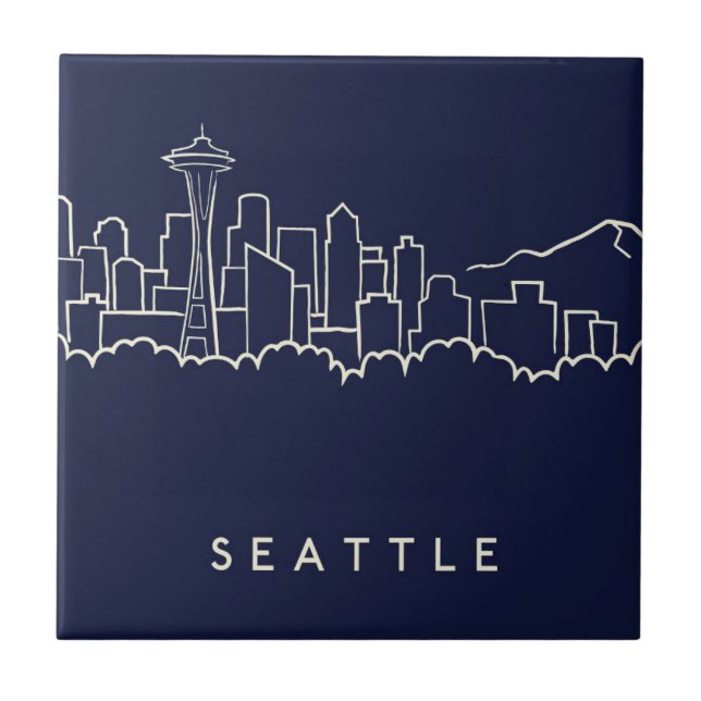 Seattle horisont kakelplatta (Framsidan)