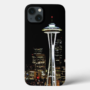 Seattle horisont på natten, med utrymmevisaren