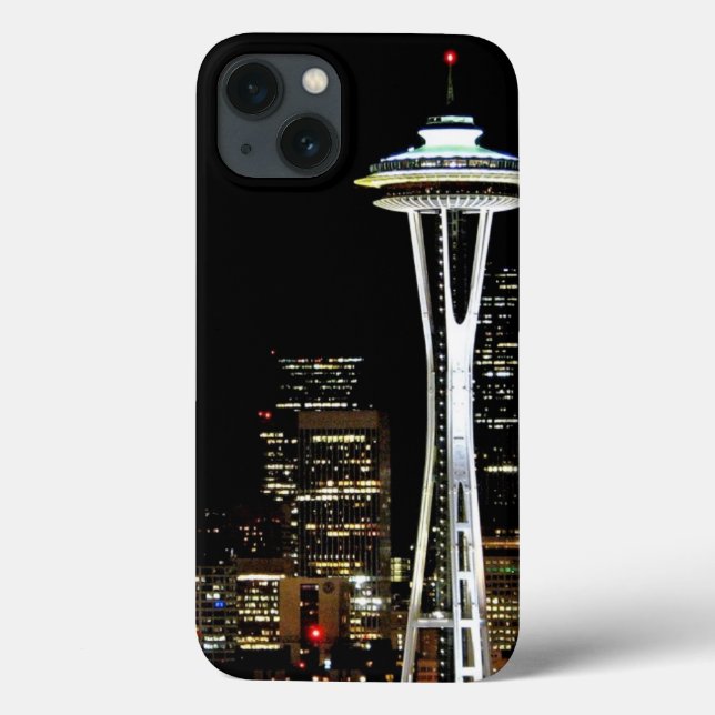 Seattle horisont på natten, med utrymmevisaren (Baksida)