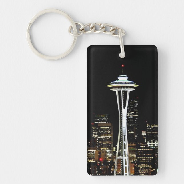 Seattle horisont på natten, med utrymmevisaren (Framsidan)