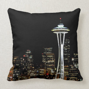 Seattle horisont på natten, med utrymmevisaren kudde