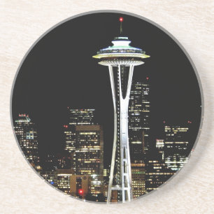 Seattle horisont på natten, med utrymmevisaren underlägg