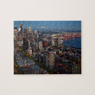 Seattle horisont på skymningpussel pussel