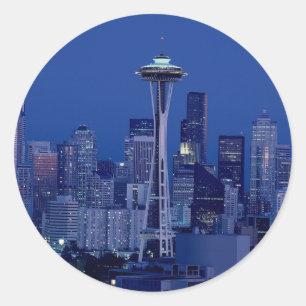 Seattle horisont runt klistermärke
