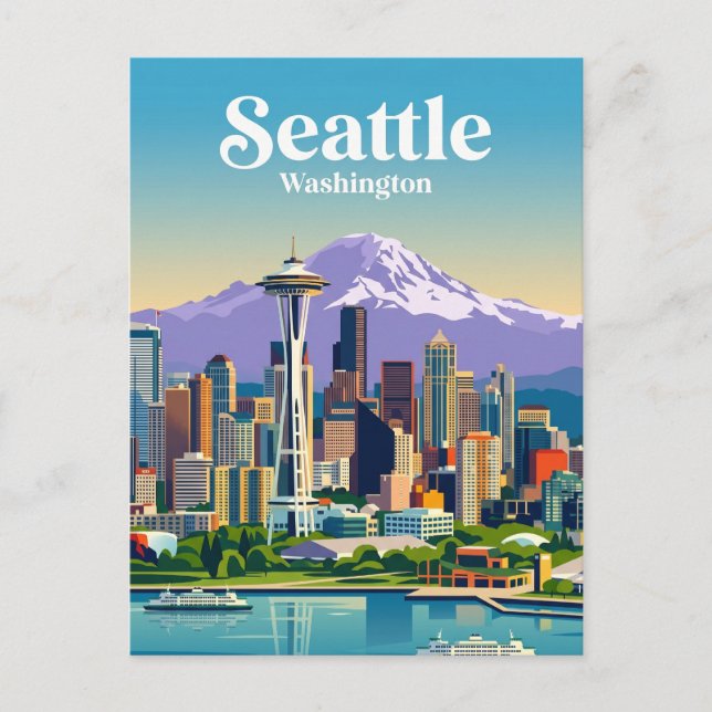Seattle horisont USA Vykort (Framsida)