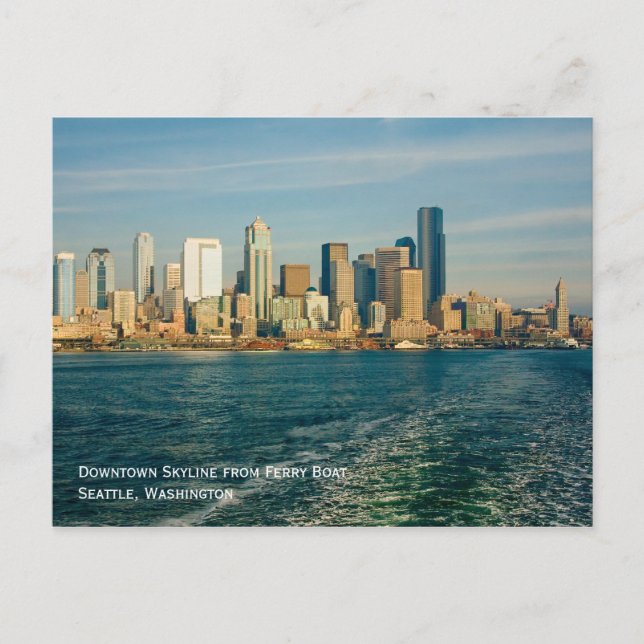 Seattle horisontvykort vykort (Framsida)