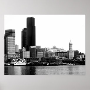Seattle i B&W Poster