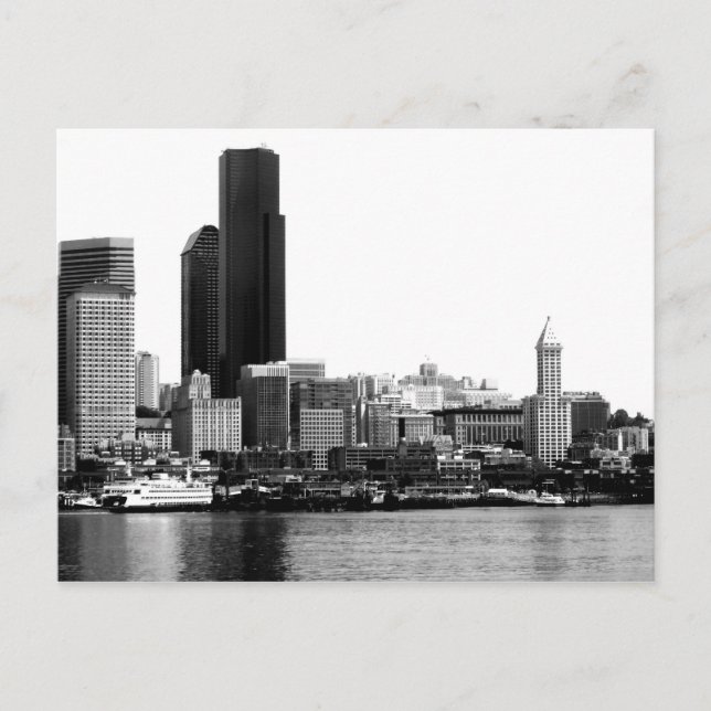 Seattle i B&W Vykort (Framsida)
