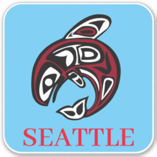 Seattle Inföding Amerikan Haida Orca Späckhuggare Klistermärken