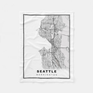 Seattle Karta Fleecefilt
