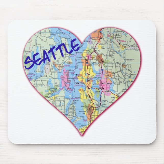 Seattle Karta Heart Musmatta (Framsidan)