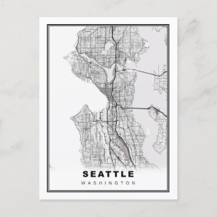 Seattle Karta Vykort