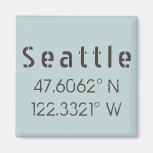 Seattle Latitude och longitud Magnet