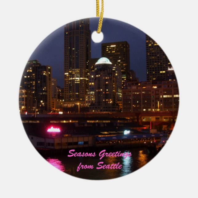 Seattle ljus julgransprydnad keramik (Framsidan)