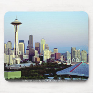 Seattle med Mount Rainier, stat Washington, U.S. Musmatta