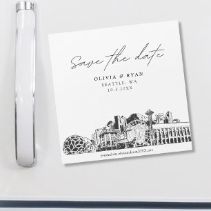 Seattle Modern Sketch Square Spara datum magneter