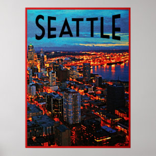 Seattle natthorisont poster