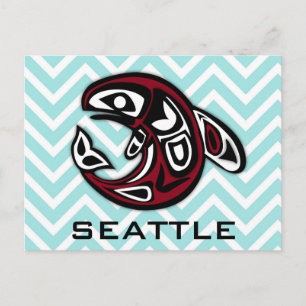 Seattle Nautilus Tribal Totem Tatuering Späckhugga Vykort