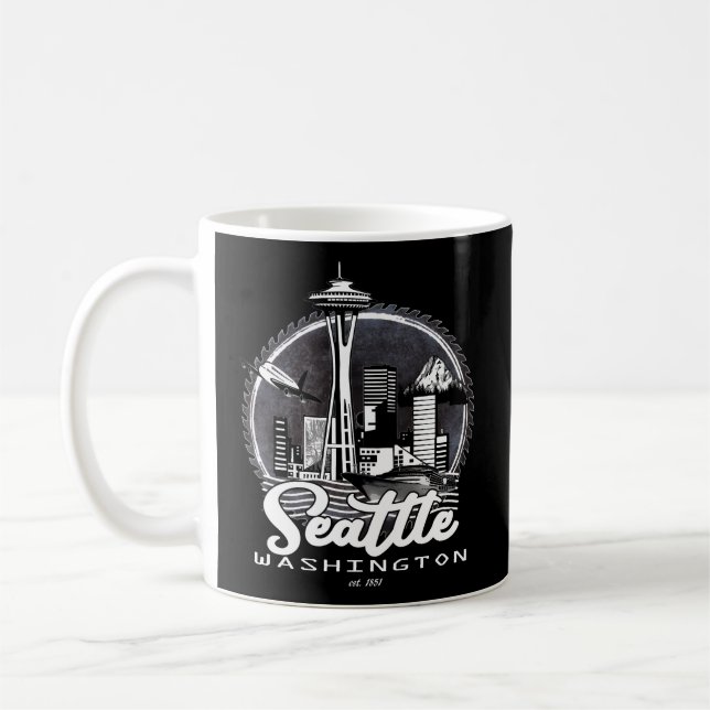 Seattle Pacific Northwest Emerald City Space-Needl Kaffemugg (Vänster)