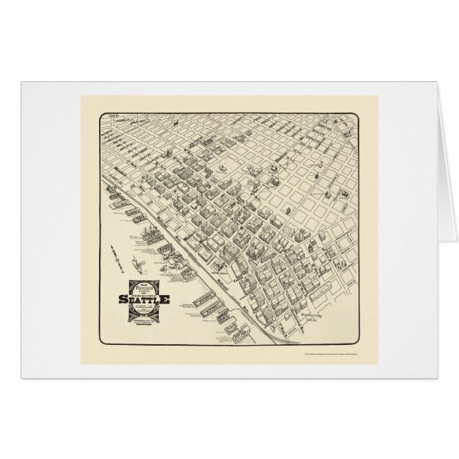Seattle panorama- karta för WA - 1903 Hälsningskort (Framsidan Horizontal)