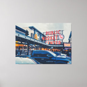 Seattle Pike Market Canvastryck