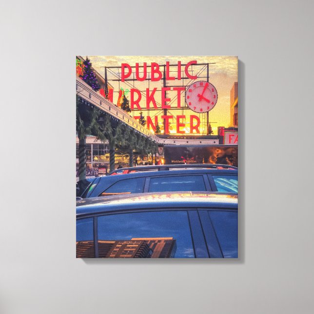 Seattle Pike Market Canvastryck (Framsida)