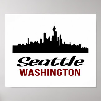 Seattle Poster (standard bild ram storlek)