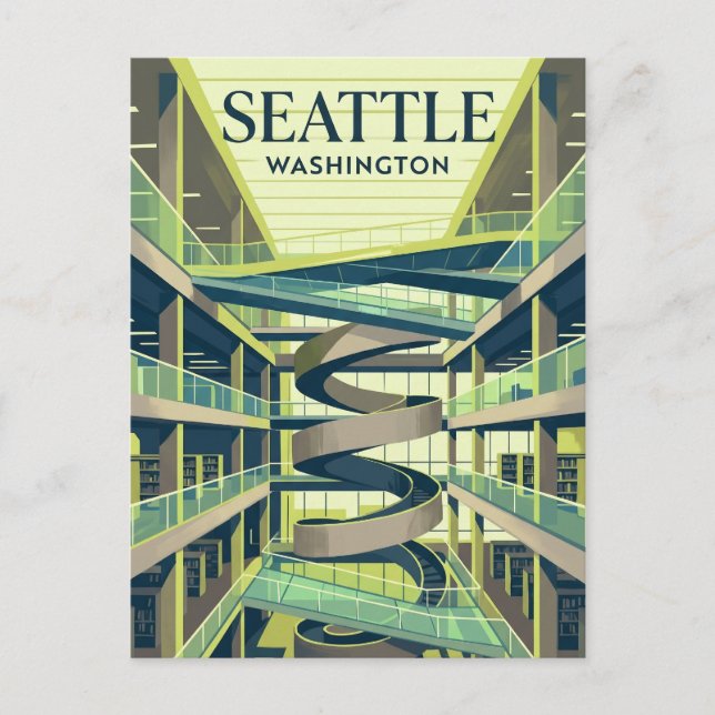 Seattle Public Library Central Branch USA Vykort (Framsida)