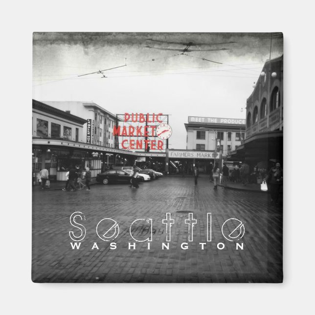 Seattle Public Market Center Underlägg Magnet (Framsidan)