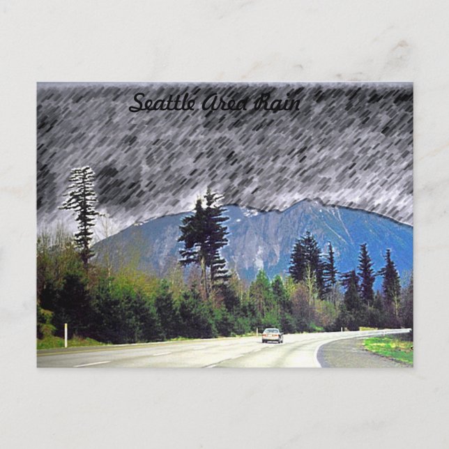 Seattle Rain Vykort (Framsida)