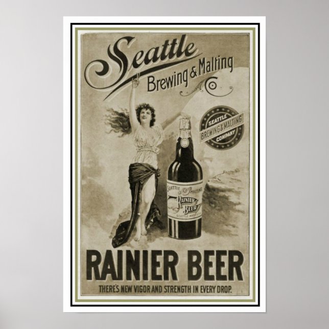 Seattle Ranier Beer Ad Poster 13 x 19 (Framsidan)