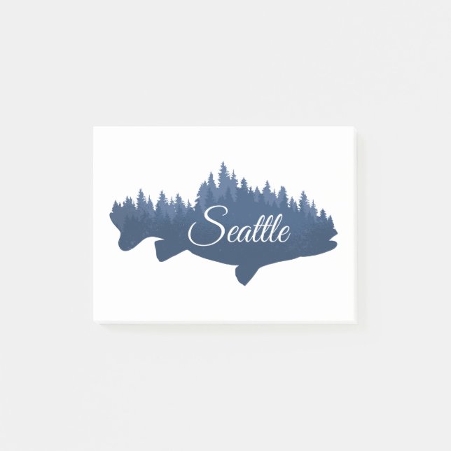 Seattle Salmon Forest Post-it Block (Framsida)