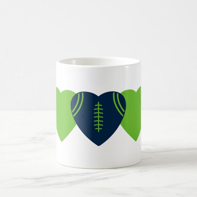 Seattle Seahawks Football Heart Design Kaffemugg (Center)