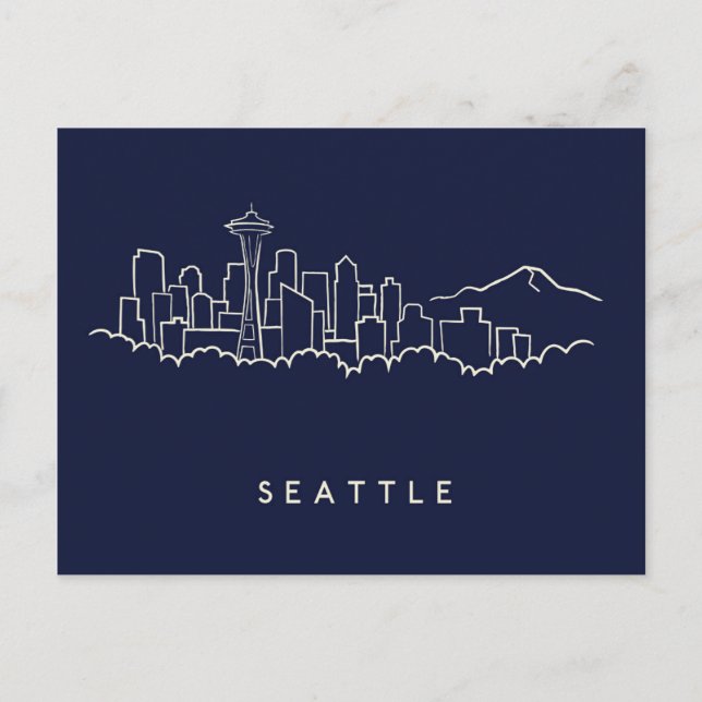 Seattle-silhuett Vykort (Framsida)