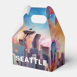 Seattle Siluett Abstrakt Konst Presentaskar