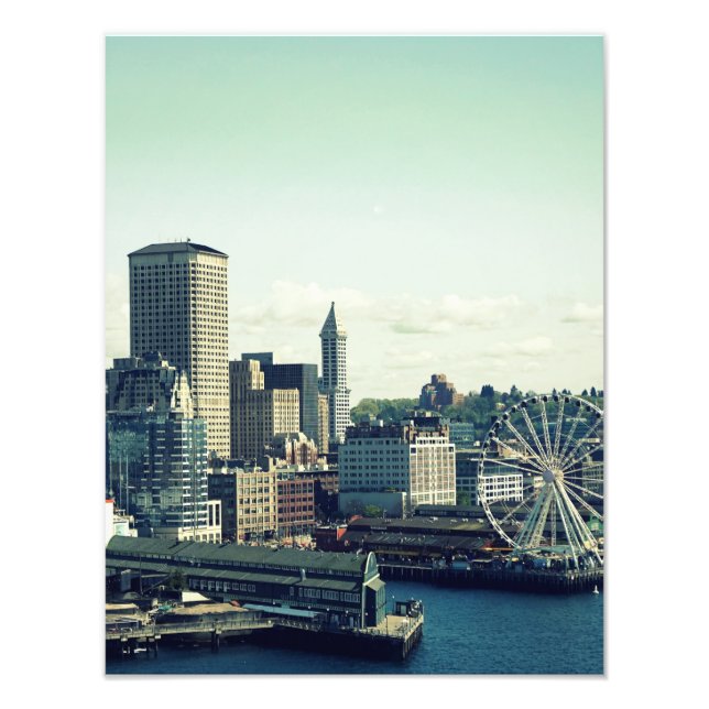 Seattle Siluett Fototryck (Framsidan)